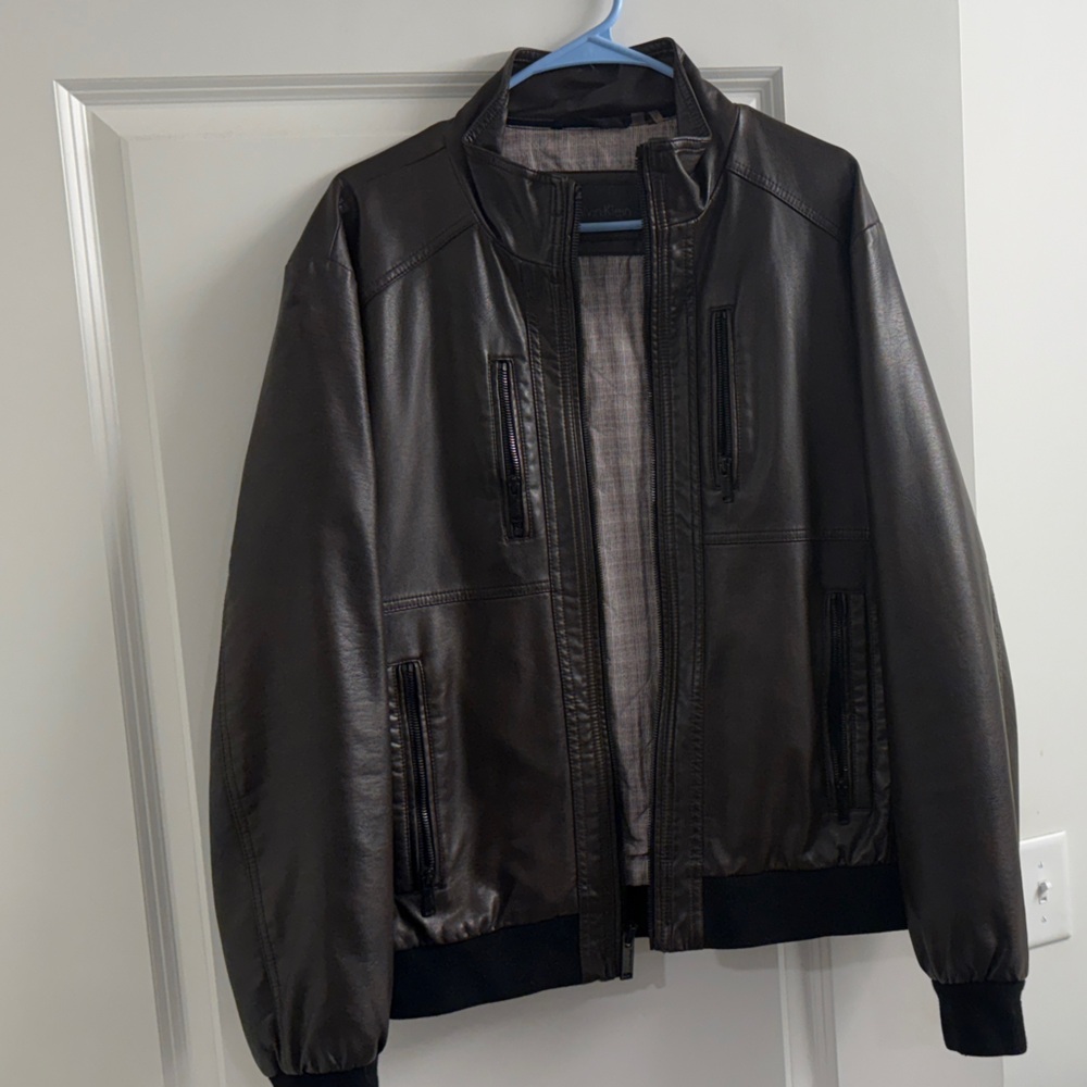 Calvin Klein Men's Dark Brown Bomber Jacket